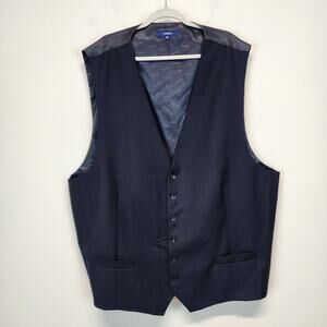 Gioberti Waistcoat Vest Mens 5XL Blue Rayon Blend Lined Business Wedding Formal